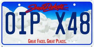 SD license plate 0IPX48