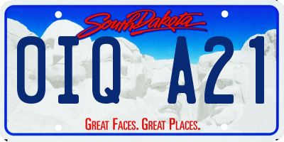 SD license plate 0IQA21
