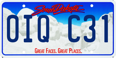 SD license plate 0IQC31
