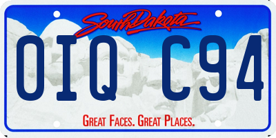 SD license plate 0IQC94