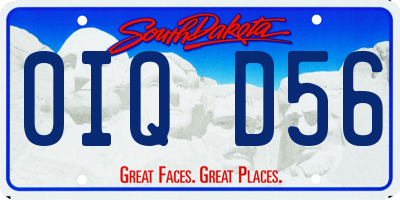 SD license plate 0IQD56