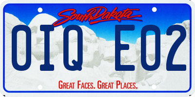 SD license plate 0IQE02