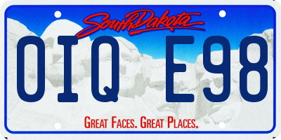 SD license plate 0IQE98
