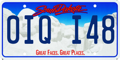 SD license plate 0IQI48
