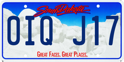 SD license plate 0IQJ17