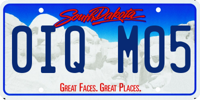 SD license plate 0IQM05