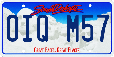 SD license plate 0IQM57