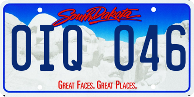 SD license plate 0IQO46