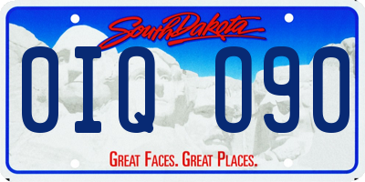 SD license plate 0IQO90