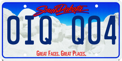 SD license plate 0IQQ04