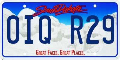 SD license plate 0IQR29