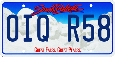 SD license plate 0IQR58