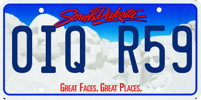 SD license plate 0IQR59