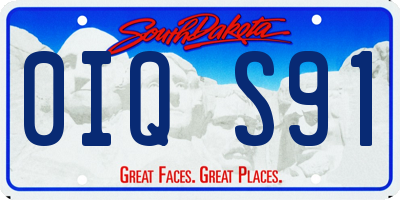 SD license plate 0IQS91