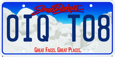 SD license plate 0IQT08