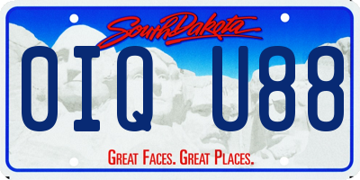 SD license plate 0IQU88