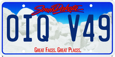 SD license plate 0IQV49