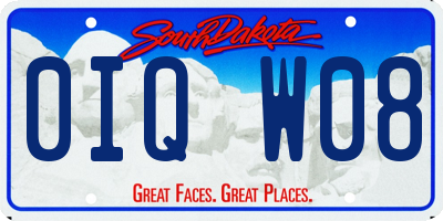 SD license plate 0IQW08