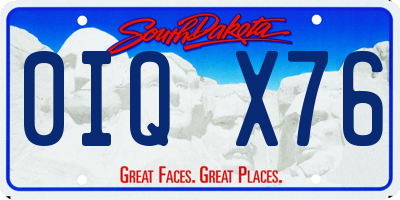 SD license plate 0IQX76