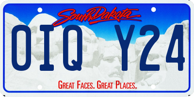 SD license plate 0IQY24