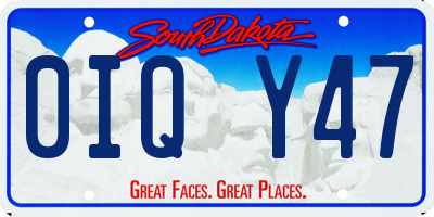 SD license plate 0IQY47