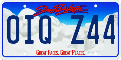 SD license plate 0IQZ44