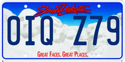 SD license plate 0IQZ79
