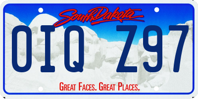 SD license plate 0IQZ97