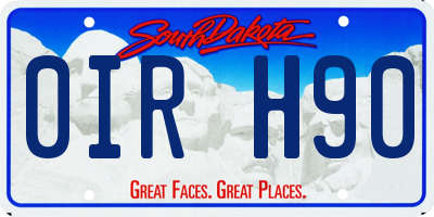 SD license plate 0IRH90