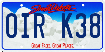 SD license plate 0IRK38