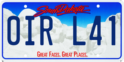 SD license plate 0IRL41