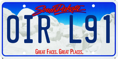 SD license plate 0IRL91