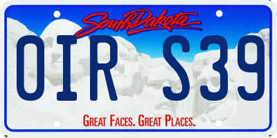 SD license plate 0IRS39