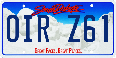 SD license plate 0IRZ61