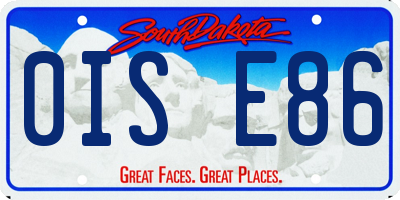 SD license plate 0ISE86