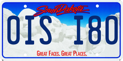 SD license plate 0ISI80