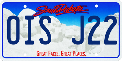 SD license plate 0ISJ22