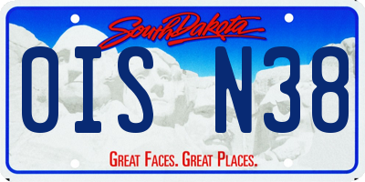 SD license plate 0ISN38