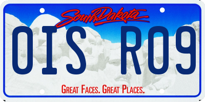 SD license plate 0ISR09