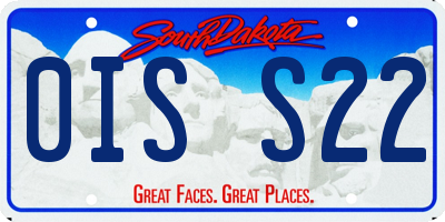 SD license plate 0ISS22