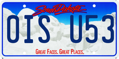 SD license plate 0ISU53
