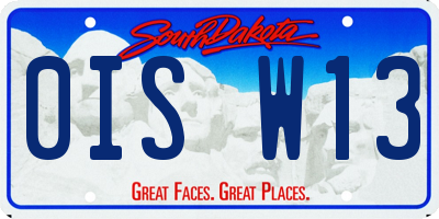 SD license plate 0ISW13