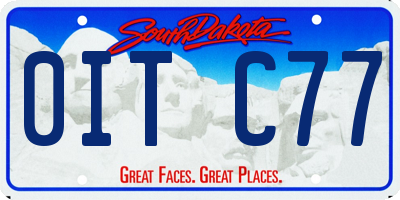 SD license plate 0ITC77