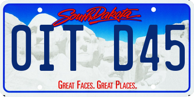 SD license plate 0ITD45
