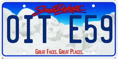 SD license plate 0ITE59