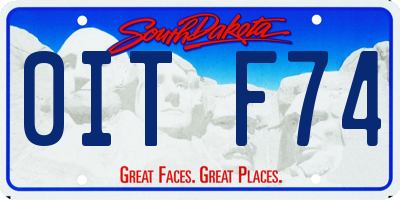 SD license plate 0ITF74