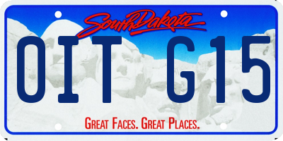 SD license plate 0ITG15