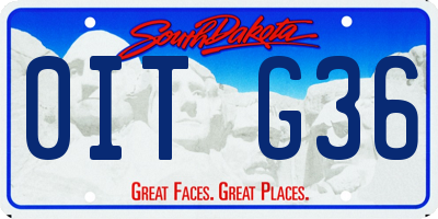 SD license plate 0ITG36