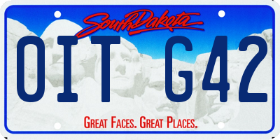 SD license plate 0ITG42