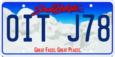 SD license plate 0ITJ78